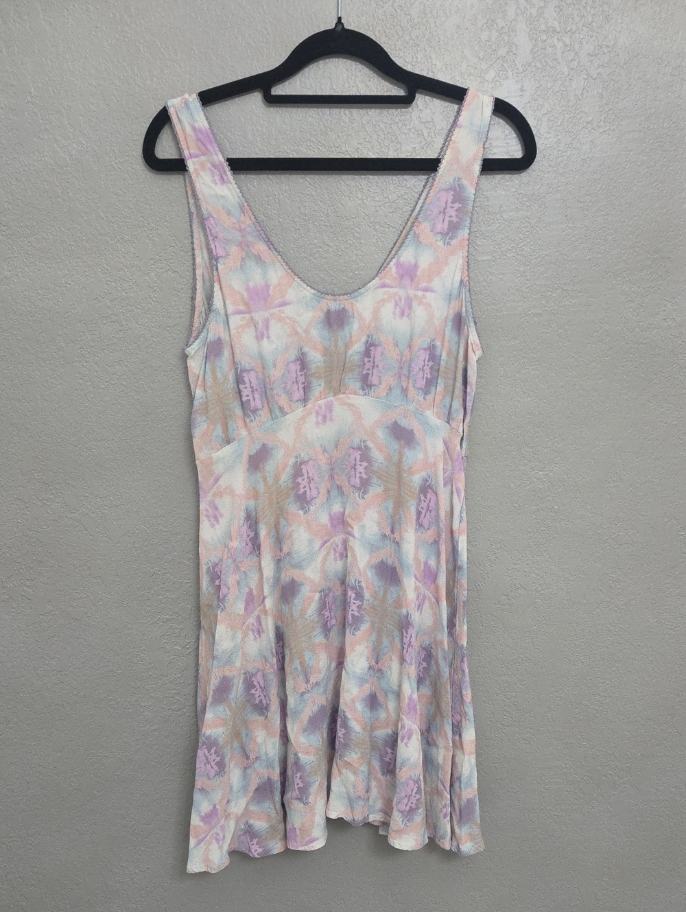 Free People Pastel Tie-Dye Scoop Neck Chemise in Pink, Lavender & Cream